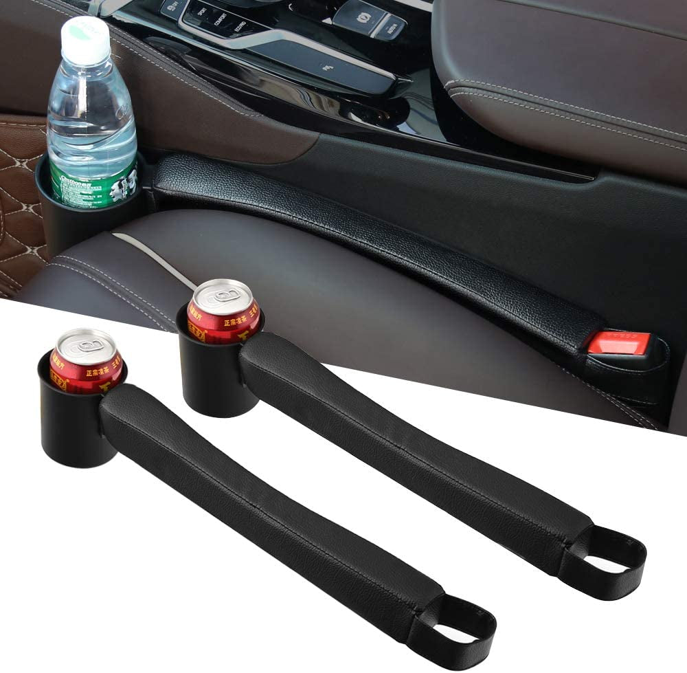 Car Seat Gap Filler Leather Car Seat Organizer with Cup Holder, Passenger  Side