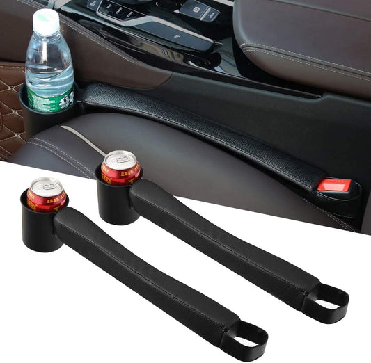 Car Seat Gap Filler and One Cup holder (Black)