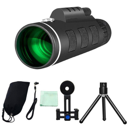 12X50 HD Monocular Telescope with Clear Low Light Night Vision Compass Phone Holder for Bird Watching Hiking Camping Travel Christmas Birthday Gifts